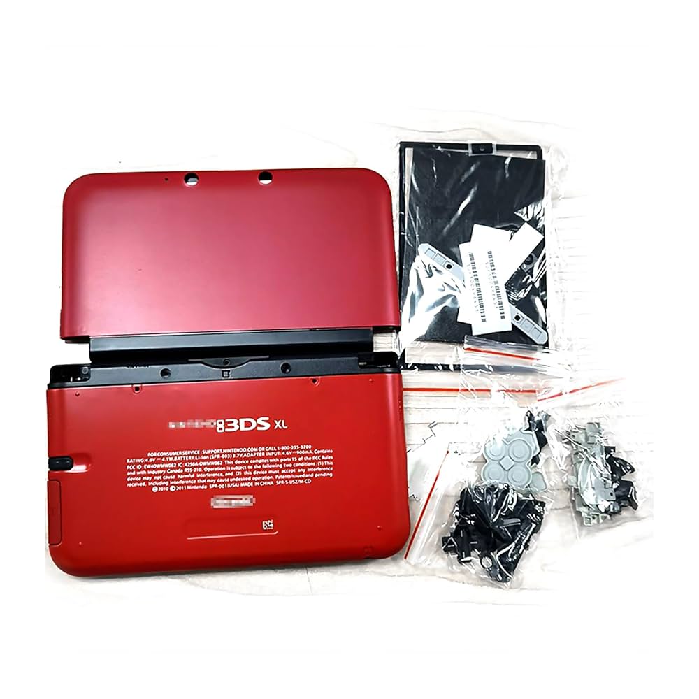 Red Color 3DSXL Extra Housing Case Shells Complete Set